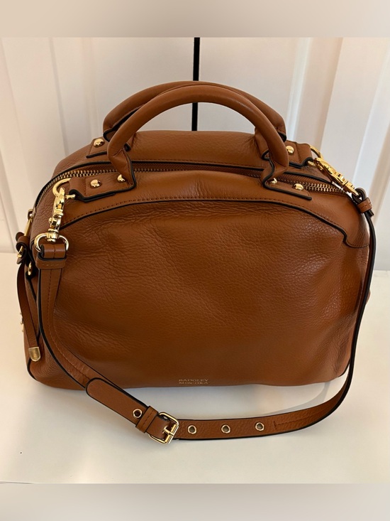 Handbags - BADGLEY MISCHKA, Tan Leather Top-Handle Bag with Shoulder Strap